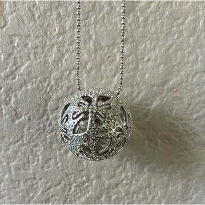 Swarovski swan crystal ball necklace